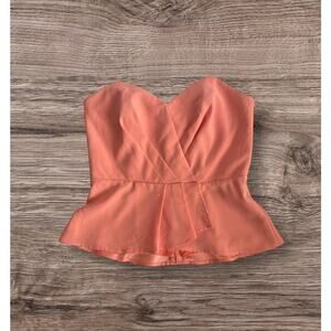 White House Black Market Size 4 Women's Peach Strapless Sleeveless Top